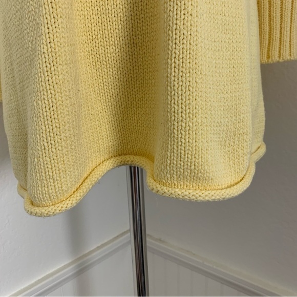 White + Warren Pullover V Neck Sweater Womens S Yellow Cotton Blend Lagenlook - Picture 12 of 16
